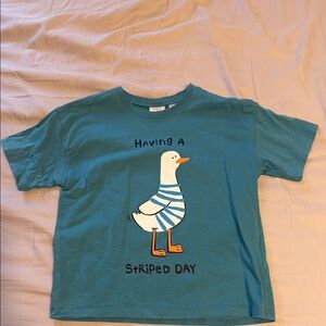Kids Teal Duck Graphic T-Shirt